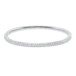 Pavé Armreif aus 750 Gold Weißgold 135 Brillanten 1,93ct TW-VSI 47x57mm
