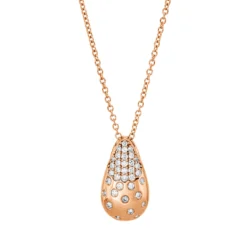 Pavé Collier aus 750 Gold Rotgold 35 Brillanten 0,24ct F-VSI L:45,7cm