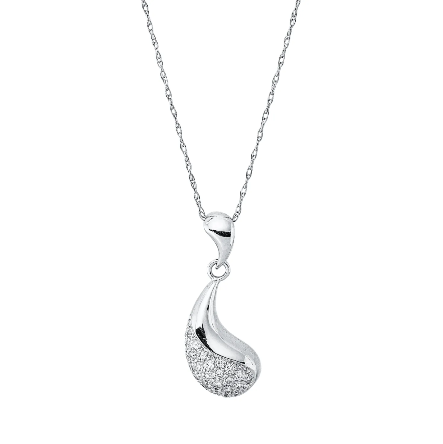 Pavé Collier aus 585 Gold Weißgold 32 Brillanten 0,17ct TW-SI L:47cm
