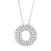 Pavé Collier Kreis aus 750 Weißgold 61 Brillanten 0,4ct TW-SI L:43,2cm