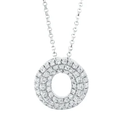 Pavé Collier Kreis aus 750 Weißgold 61 Brillanten 0,4ct TW-SI L:43,2cm