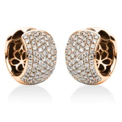 Pavé Creolen aus 750 Gold Rotgold 162 Brillanten 1,44ct TW-VSI