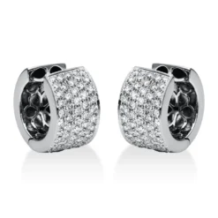 Pavé Creolen aus 750 Gold Weißgold 112 Brillanten 2,22ct TW-VSI