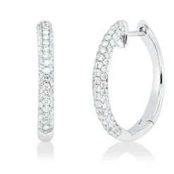 Pavé Creolen aus 750 Weißgold 110 Brillanten 0,55ct TW-VSI 17,9x2,3mm