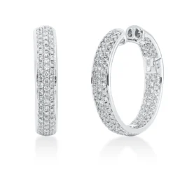 Pavé Creolen aus 750 Weißgold 224 Brillanten 1,96ct TW-VSI 25,3x4,9mm