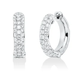Pavé Creolen aus 750 Weißgold 66 Brillanten 1,48ct TW-VSI 18,3x4,4mm