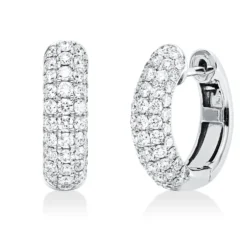Pavé Creolen aus 750 Weißgold 106 Brillanten 1,41ct TW-VSI 16,5x4,9mm