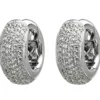 Pavé Creolen 17,1x7,5mm aus 925 Silber 146 Zirkonia weiss Ohrringe Ohrschmuck
