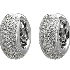 Pavé Creolen 17,1x7,5mm aus 925 Silber 146 Zirkonia weiss Ohrringe Ohrschmuck