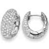 Pavé Creolen 17x14,7mm mit 150 Brillanten 1.45 Ct 750 Gold Weißgold