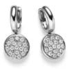 Pavé Ohrringe Creolen 11,5mm 585 Weißgold mit 34 Diamanten 0,50ct TW-SI