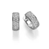 Pavé Ohrringe Creolen 10,5x3,5mm 585 Gold Weißgold 54 Diamanten 0.27ct TW-SI