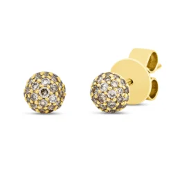 Pavé Ohrstecker aus 750 Gold Gelbgold 66 Brillanten 0,35ct I-SI Ø5mm