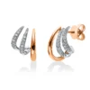 Pavé Ohrstecker aus 750 Gold weiß/rot 108 Diamanten 0,58ct TW-SI 14,5x11,3mm