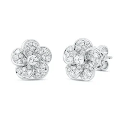 Pavé Ohrstecker aus 750 Weißgold 52 Brillanten 0,58ct TW-VSI 10,3x10,6mm