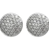 Pavé Ohrstecker rund Ø8,4mm 925 Silber mit 74 Zirkonia Ohrringe Ohrschmuck