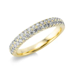 Pavé Ring aus 750 Gold Gelbgold 40 Brillanten 0,5ct TW-SI B:3,2mm