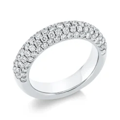Pavé Ring aus 750 Gold Weißgold 96 Brillanten 1,52ct TW-VSI B:5,2mm