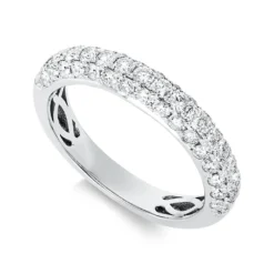 Pavé Ring aus 750 Gold Weißgold 49 Brillanten 1,19ct TW-SI B:3,6mm