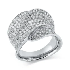 Pavé Ring aus 750 Gold Weißgold 279 Brillanten 2,41ct TW-VSI B:18,7mm