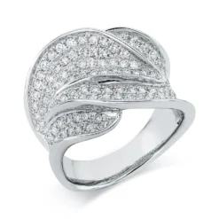 Pavé Ring aus 750 Gold Weißgold 144 Brillanten 1,75ct TW-VSI B:17,7mm