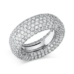 Pavé Ring aus 750 Gold Weißgold 386 Brillanten 7,45ct TW-VSI B:12,1mm