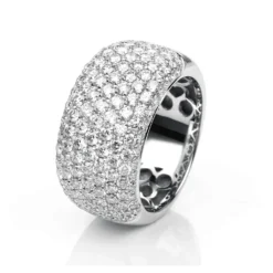 Pavé Ring aus 750 Gold Weißgold 149 Brillanten 2,26ct TW-VSI B:11,7mm