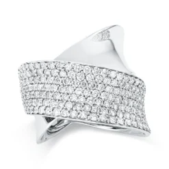 Pavé Ring aus 750 Gold Weißgold 165 Brillanten 2,11ct TW-VSI B:22,3mm