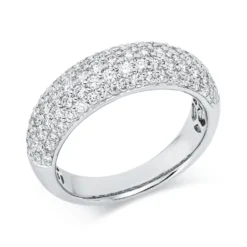 Pavé Ring aus 750 Gold Weißgold 89 Brillanten 1,13ct TW-VSI B:6,4mm