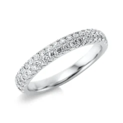 Pavé Ring aus 750 Gold Weißgold 40 Brillanten 0,5ct TW-SI B:3,2mm