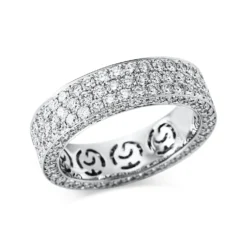 Pavé Ring aus 750 Gold Weißgold 190 Brillanten 3,06ct TW-VSI H:5,5mm