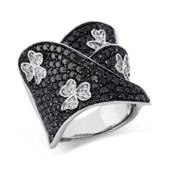 Pavé Ring aus 750 Gold Weißgold 214 Diamanten 4,35ct B:24,2mm