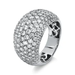 Pavé Ring breit aus 750 Weißgold 167 Brillanten 3,21ct TW-VSI B:13,5mm