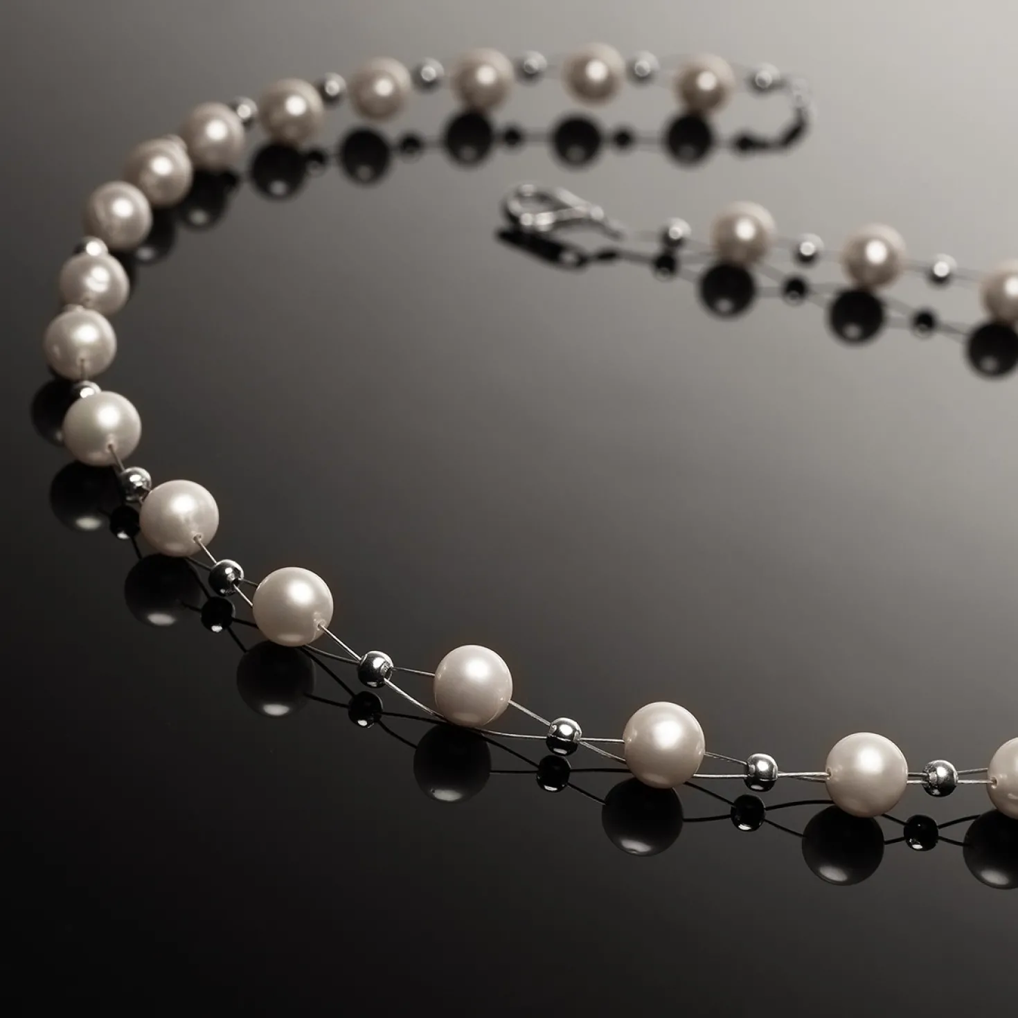 Perlenkette Kette Collier Halskette echte Perlen creme-weiß Halsschmuck Damen