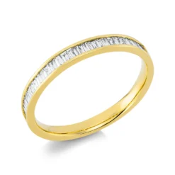 Ring aus 750 Gelbgold 32 Diamanten Baguette-Schliff 0,28ct TW-SI B:2,7mm