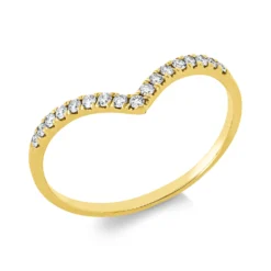 Ring aus 750 Gold Gelbgold 17 Brillanten 0,15ct TW-SI B:5,8mm