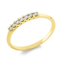 Ring aus 750 Gold Gelbgold 7 Brillanten 0,13ct TW-SI B:2,3mm