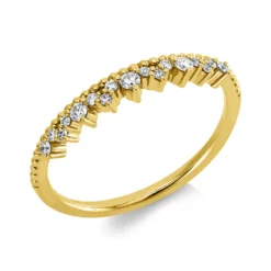 Ring aus 750 Gold Gelbgold 17 Diamanten 0,14ct TW-SI B:3,1mm
