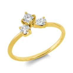 Ring aus 750 Gold Gelbgold 3 Diamanten 0,4ct B:6,8mm