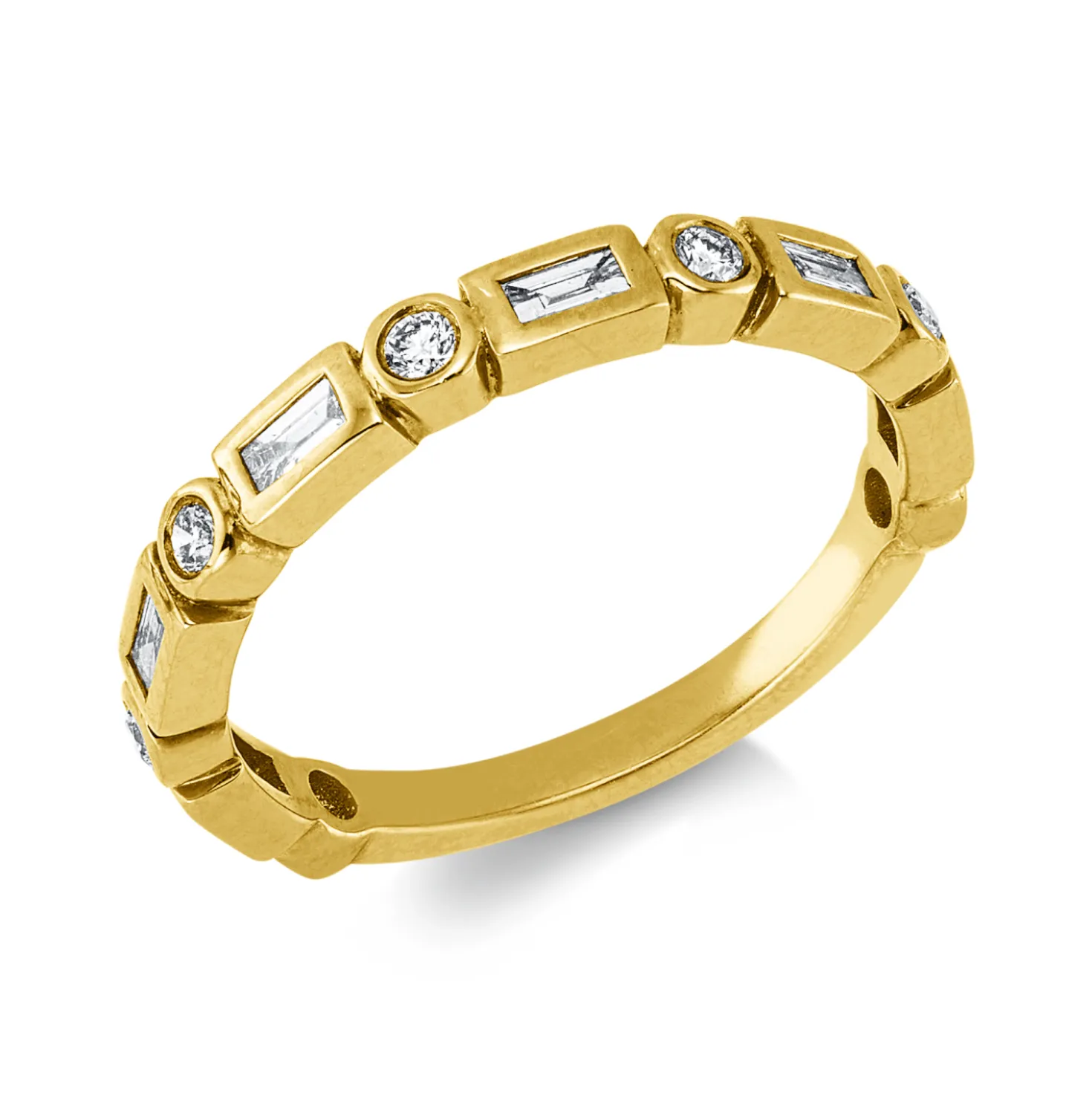Ring aus 750 Gold Gelbgold 13 Diamanten 0,35ct TW B:2,7mm