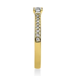 Ring aus 585 Gold Gelbgold mit 17 Diamanten Brillanten 0,29 Ct. 4er-Krappe