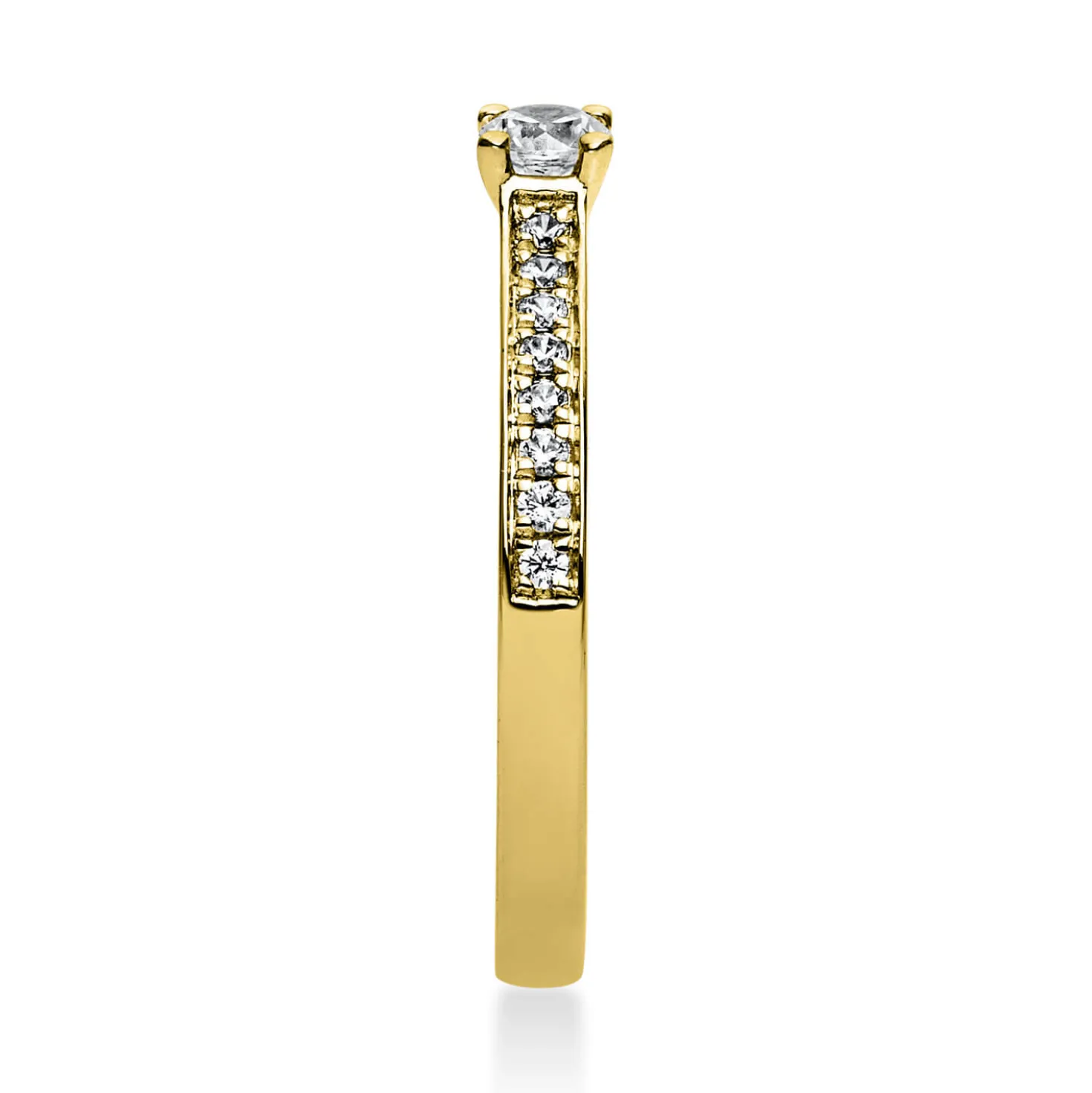 Ring aus 585 Gold Gelbgold mit 17 Diamanten Brillanten 0,29 Ct. 4er-Krappe