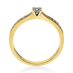 Ring aus 750 Gold Gelbgold mit 17 Diamanten Brillanten 0,29 Ct. 4er-Krappe