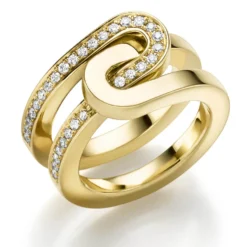 Ring aus 750 Gold Gelbgold mit Diamant-Brillanten 0,36 ct TW-SI