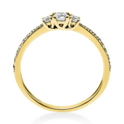 Ring aus 750 Gold Gelbgold mit 21 Diamanten Brillanten 0,37 Ct. 4er-Krappe