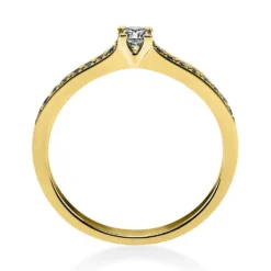 Ring aus 750 Gold Gelbgold mit 17 Diamanten Brillanten 0,22 Ct. 4er-Krappe