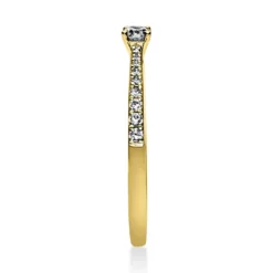 Ring aus 750 Gold Gelbgold mit 19 Diamanten Brillanten 0,22 Ct. 4er-Krappe