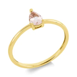 Ring aus 750 Gold Gelbgold Morganit 0,31ct rosa B:6,7mm 3er-Krappe