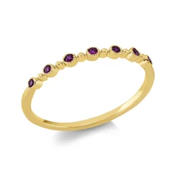 Ring aus 750 Gold Gelbgold 7 Rubine 0,09ct rot B:1,7mm