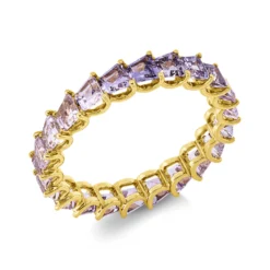 Ring aus 750 Gold Gelbgold 22 Saphire 3,48ct pink B:3,5mm